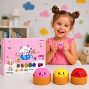BUN Squishy Dumpling сквіш бао булочка / пельмень 5,5 см — м’яка іграшка-сквіші, фіджет для руккапсула-кошик «bamboo steamer» Випадковий колір (OX)