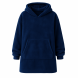 Толстовка плед с капюшоном HUGGLE HOODIE BLANKET большое теплое худи для дома синего цвета (212)