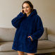 Толстовка плед з капюшоном HUGGLE HOODIE BLANKET велике тепле худі для дому синього кольору (212) Толстовка плед з капюшоном HUGGLE HOODIE BLANKET велике тепле худі для дому синього кольору (212)