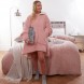 Толстовка плед с капюшоном HUGGLE HOODIE BLANKET большое теплое худи для дома светло-розового цвета (212)