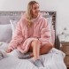 Толстовка плед с капюшоном HUGGLE HOODIE BLANKET большое теплое худи для дома светло-розового цвета (212)
