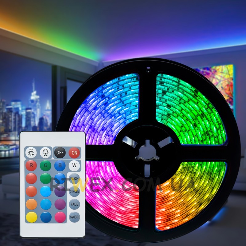 Светодиодная RGB лента для подсветки мебели, стен 3528 с пультом и .