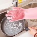 Силиконовые перчатки для мытья посуды с мочалкой Magic Silicone Gloves с ворсом цвета в ассортименте
