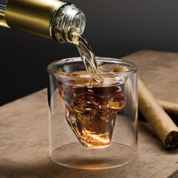Стеклянный стакан для виски с двойным дном "Череп" 70 мл (509)