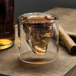 Стеклянный стакан для виски с двойным дном "Череп" 70 мл (509)