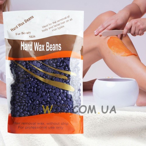 Віск гарячий Hard Wax Beans плівковий в гранулах (гранульований) для депіляції 500 г, Фіолетовий