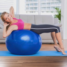 Мяч для фитнеса Фитбол Yoga Ball 75 см до 150 кг гладкий, Синий