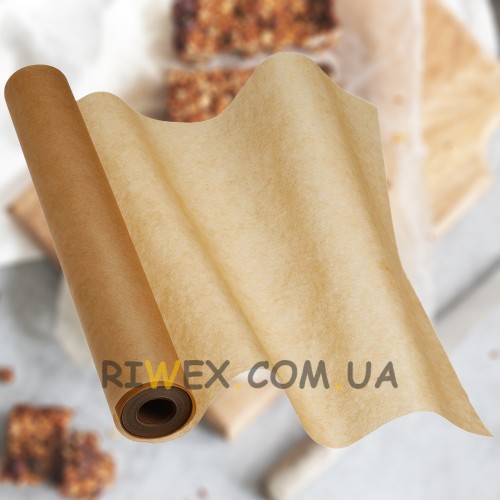Пергаментная бумага для выпечки 6 метров, коричневый кулинарный пергамент (30/1)