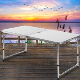 Туристический раскладной стол для пикника (без стульев), складывается в чемодан белого цвета