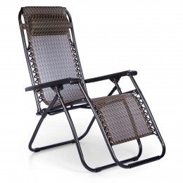 Складне крісло для відпочинку, шезлонг Zero Gravity з підлокітниками та подушкою 60х178х102 см (222)