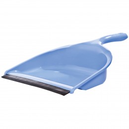 Пластиковый совок для мусора с короткой ручкой и резинкой голубого цвета (DRK)