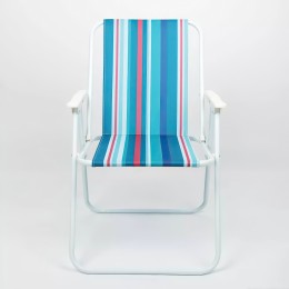 Складаний туристичний стілець, пляжний смугастий шезлонг із підлокітниками, рибацьке крісло