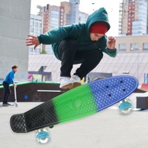 Скейт Пенни Борд Best Board с двухсторонним окрасом и светящимися колесами, цвета в ассортименте