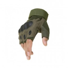 Тактичні рукавички без пальців, армійські, штурмові, Хакі (L)