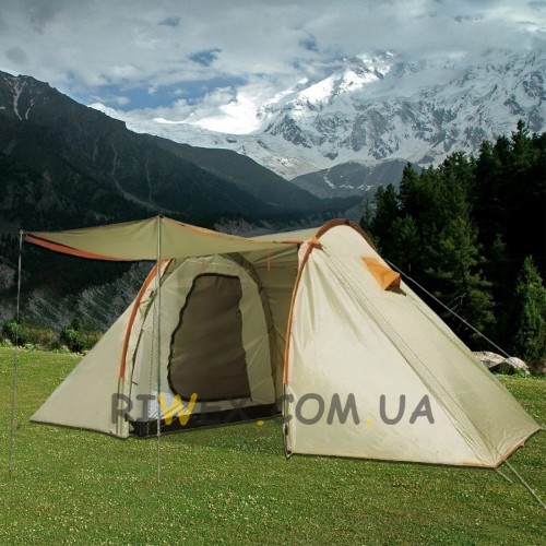 Палатка туристическая LanYu 1913 двухкомнатная 4-х местная 150+140+150х230х180 см с тамбуром (988)
