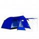 Палатка туристическая 4-х местная с тамбуром и навесом Lanyu LY-1704, Синий (988)