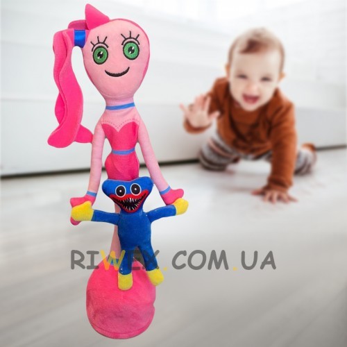 Музыкальная танцующая игрушка Мамочка длинные ноги и малыш Хагги Вагги 35 см