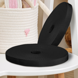 Стрічка галантирейна №70 поліпропіленова, 25 мм - 50 м, Чорний (2021)