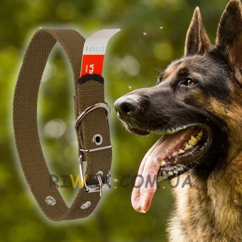 Прочный брезентовый ошейник для собак 45 мм - длина 68 см, одинарный (2021)