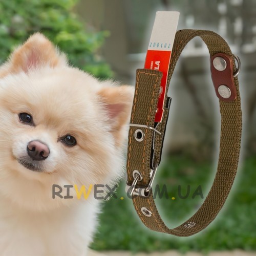 Прочный брезентовый ошейник для собак 25 мм - длина 50 см, двойной (2021)
