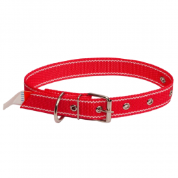 Ошейник капроновый для собак №126 одинарный 20 мм - длина 36 см, Красный (2021)