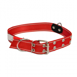 Ошейник капроновый для собак №136 двойной 40 мм - длина 76 см, Красный (2021)