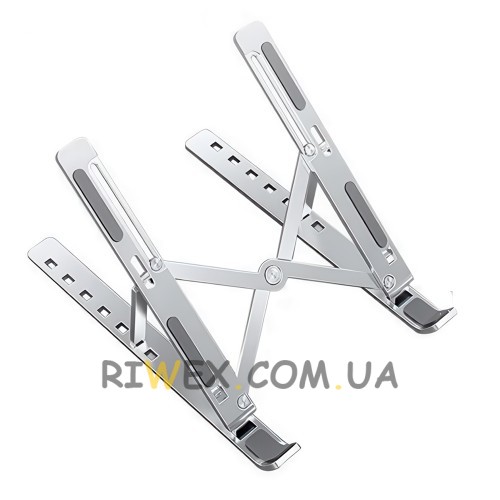 Складна розсувна пластикова регульована підставка для ноутбука та планшета Multi Position Сірий (205)