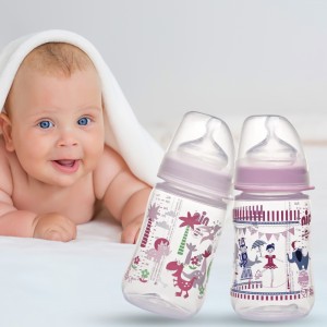 Бутылка для кормления NIP 35042 Actiflex M с широкой горловиной + соска с широким горлышком для девочки, 260 мл (TK)