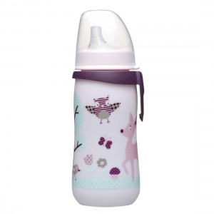 Дитяча поїлка NIP 35050 First cup РР з широкою горловиною для дівчинки система Actiflex,  330 мл (TK)