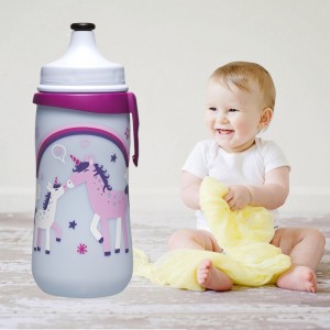 Поилка NIP 35052 PET-Box Kids Cup с выдвижной крышечкой для девочки от 18 месяцев РР, 330 мл (TK)