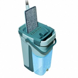 Набор для уборки швабра с ведром Scratch Cleaning Mop складная ручка автоматический отжим 10 л, Морской цвет