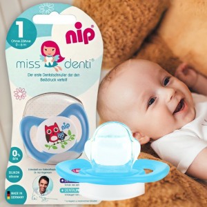 Пустушка Nip Miss Denti №1 для дітей 0-6 місяців 1 шт, кольори в асортименті (TK)