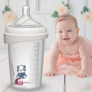 Бутылочка с широким горлом NIP Первые моменты Микс, силиконовая соска "М" средний поток, 270 мл. (TK)