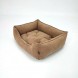 Велюровий лежак для котів та собак Mamo Pets Simple S 50х40(40х30) з бортами, Бежевий