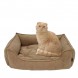 Велюровый лежак для кошек и собак Mamo Pets Simple S 50х40(40х30) с бортами, Бежевый