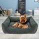 Велюровий лежак для котів та собак Mamo Pets Simple S 50х40(40х30) з бортами, Темно-сірий