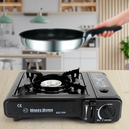 Газовая туристическая плита Happy home BDZ-155-A с кейсом, металлический распылитель (картриджная)