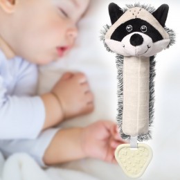 Детская игрушка-прорезыватель с пищалкой BabyOno 746 Енот Роки, от 6 месяцев, 25 см (SB)