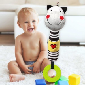 Дитяча іграшка-прорізувач з пищалкою BabyOno 634 Зебра Зак, 26 см (SB)