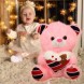 Мягка іграшка зі світловими та звуковими ефектами Ведмедик Тедді 22 см Рожевий