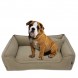Лежак для собак та котів Mamo Pets Premium c ручкою для перенесення, подушечкою та знімним чохлом S 60x45 (50x35), Бежевий