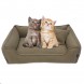 Лежак для собак и котов Mamo Pets Premium c ручкой для переноски, подушечкой и съемным чехлом XS 50x40 (40x30), Бежевый