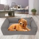 Лежак для собак та котів Mamo Pets Premium c ручкою для перенесення, подушечкою та знімним чохлом XS 50x40 (40x30), Темно-сіра
