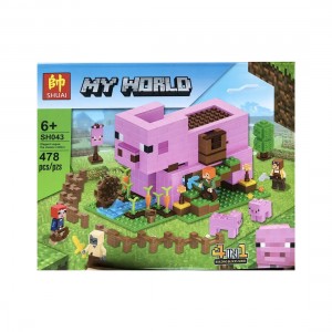 Дитячий конструктор Minecraft My World Дім Свиня SH043, 478 деталей (593)