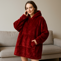 Толстовка-плед з капюшоном HUGGLE HOODIE універсальний розмір Червоний