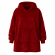 Толстовка плед с капюшоном HUGGLE HOODIE BLANKET большое теплое худи для дома Красный