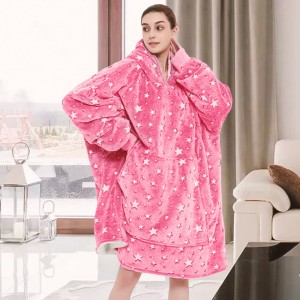 Светящийся худи-плед Stars dream для детей и взрослых с капюшоном JN-104, Розовый / 1 Светящийся худи-плед Stars dream для детей и взрослых с капюшоном JN-104, Розовый / 1