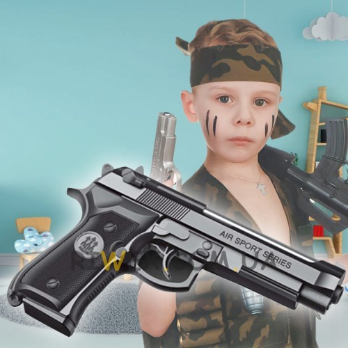Детский пистолет 331 с мягкими пулями-присосками, резиновыми и водяными пулями (IGR24)