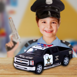 Іграшкова поліцейська машина KT 5381 WP "2014 Chevrolet Silverado (Police)" інер-я (IGR24)
