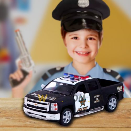 Игрушечная полицейская машина KT 5381 WP "2014 Chevrolet Silverado (Police)" инер-я (IGR24)